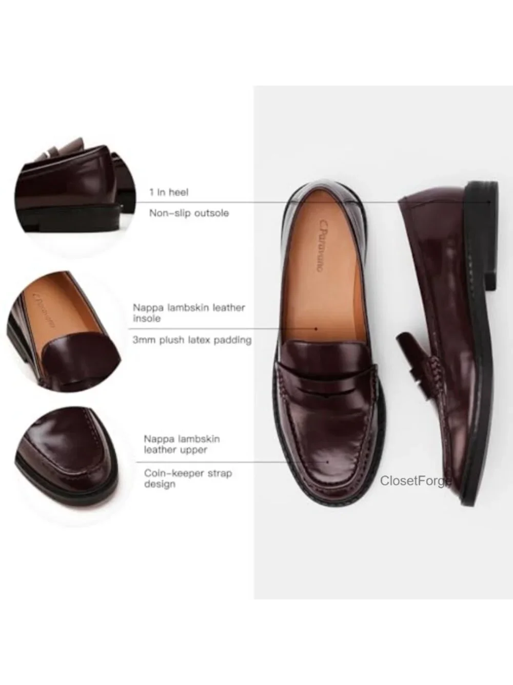 Genuine Leather Penny Loafers Women Mocc Cushioned Walking Shoes